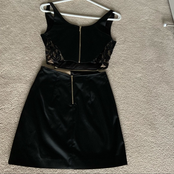 Bebe Short Cocktail Dress - Black & Lace - Picture 6 of 10